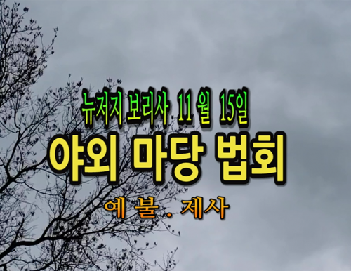 11월15일 뉴저지 보리사 야외 마당 법회 (예불 . 제사)