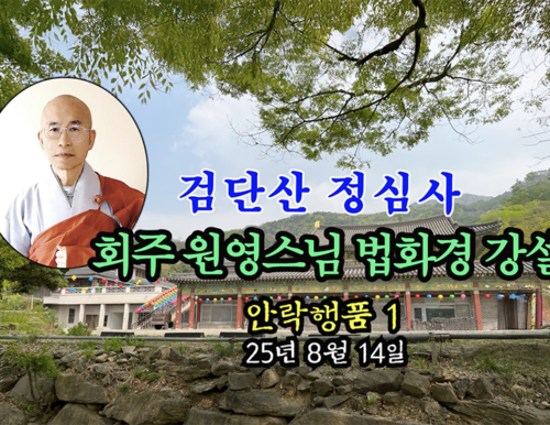 검단산 정심사 회주 원영스님 법화경 강설 - 안락행품 1 (25년 8월 14일)