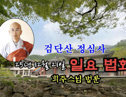검단산 정심사 25년 12월 21일 일요 법회 - 회주스님 법문